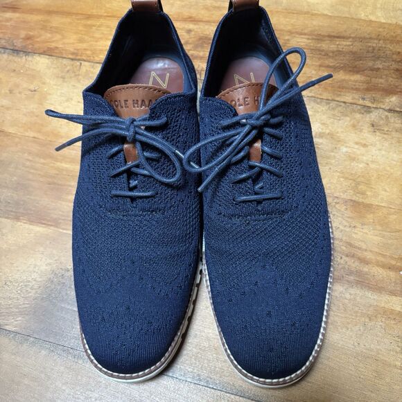 Cole Haan Original ZeroGrand Stitchlite Wingtip Oxford Navy Shoes Men's 8 M - Picture 2 of 11